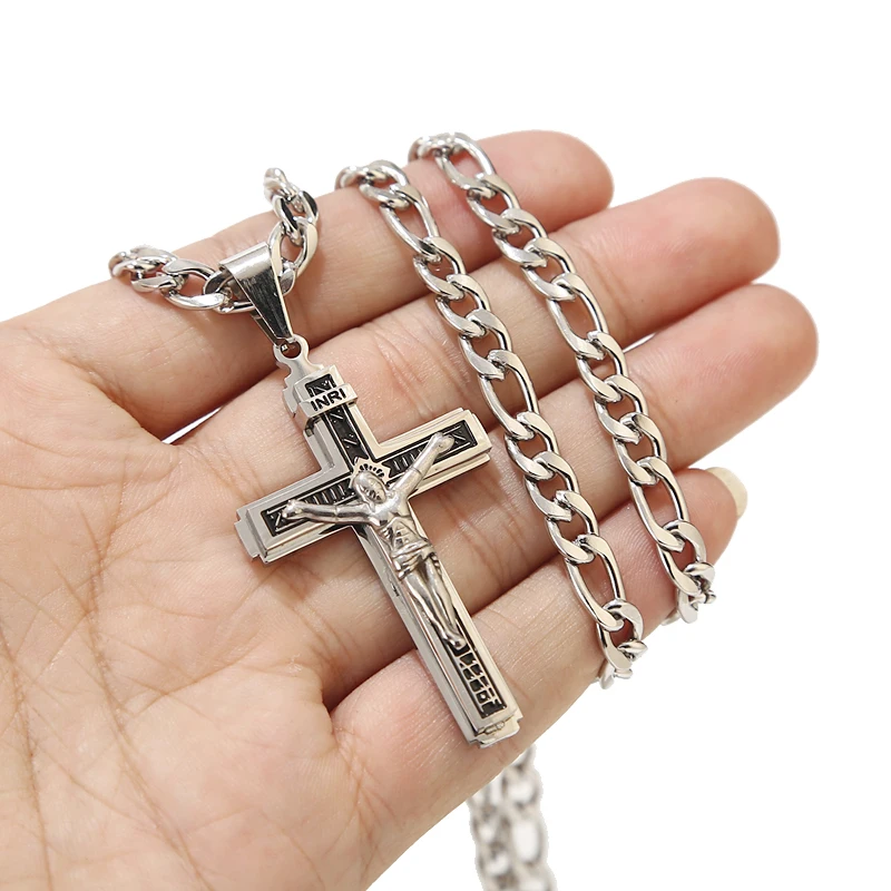 316L Stainless Steel Large/Small Charm Religious Crucifix Jesus Cross Necklace Pendant Multilayer Necklaces 24''
316L Stainless Steel Large/Small Charm Religious Crucifix Jesus Cross Necklace Pendant Multilayer Necklaces 24''