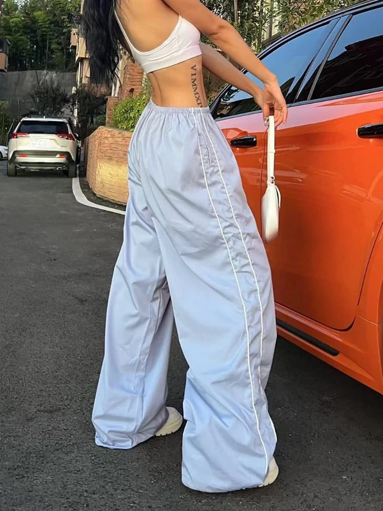 WeiYao Blue Sweatpants Women Basic Y2K Cargo Pants Striped Baggy Track Pants 90s Joggers Casual Streetwear Low Rise Harem Capris
WeiYao Blue Sweatpants Women Basic Y2K Cargo Pants Striped Baggy Track Pants 90s Joggers Casual Streetwear Low Rise Harem Capris