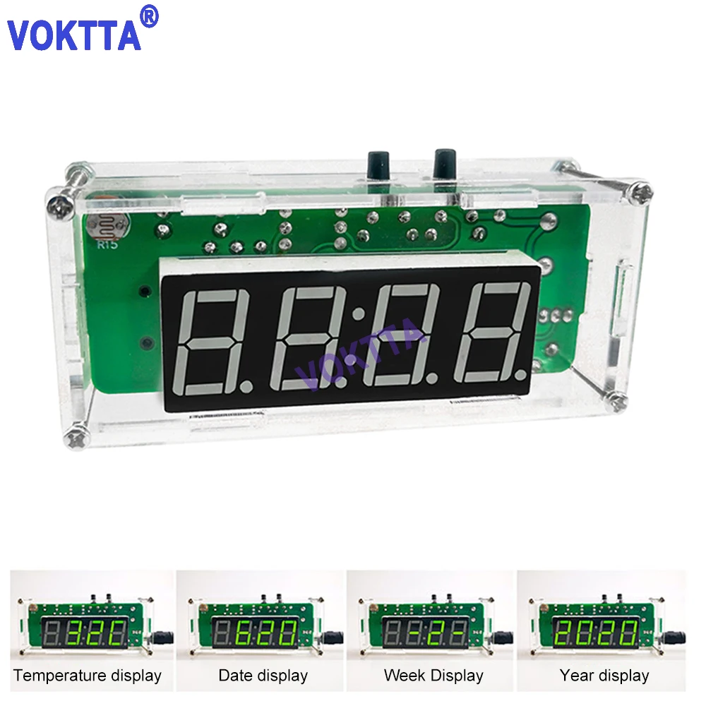 51 Single-Chip LED Electric Clock Kit DIY Welding Parts Temperature Date Display LED Electric Clock Manufacturing
51 Single-Chip LED Electric Clock Kit DIY Welding Parts Temperature Date Display LED Electric Clock Manufacturing