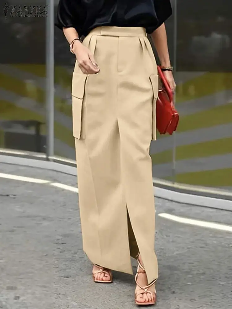 Fashion Pockets High Waist Jupe ZANZEA Women Cargo Long Skirt Streetwear Solid Autumn 2023 New Faldas Casual Loose Maxi Skirts
Fashion Pockets High Waist Jupe ZANZEA Women Cargo Long Skirt Streetwear Solid Autumn 2023 New Faldas Casual Loose Maxi Skirts
