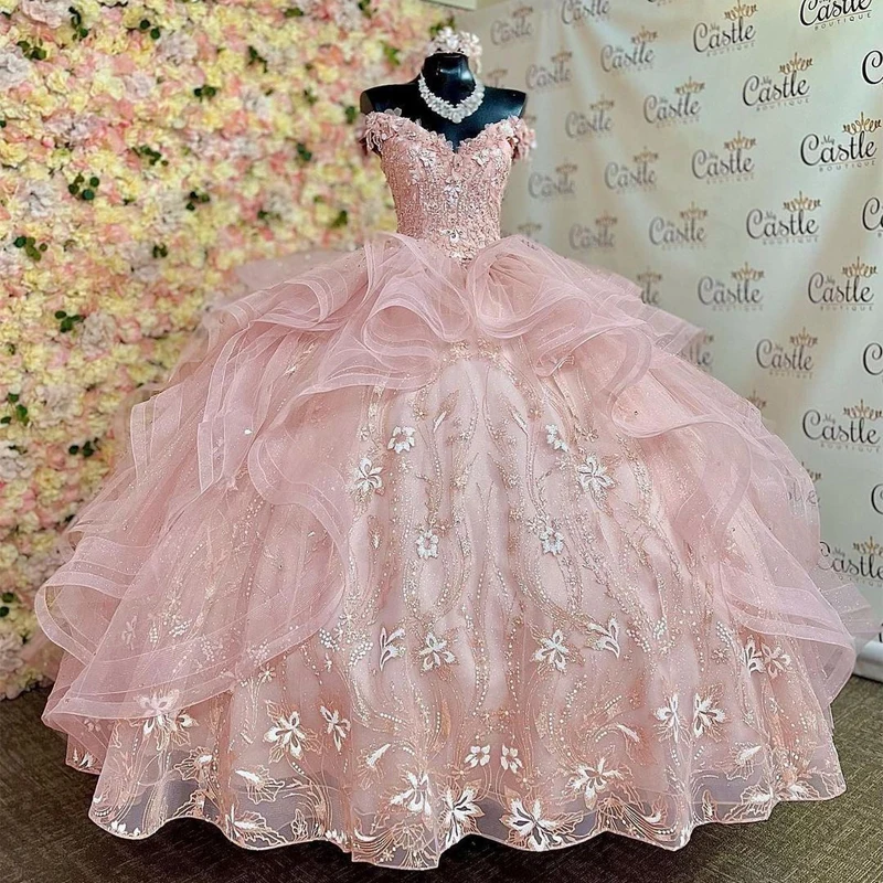 Pink Ball Gowns Quinceanera Dress Beaded Applique Prom Dress Lace Sweet 16 Princess Party Formal Birthday Dress
Pink Ball Gowns Quinceanera Dress Beaded Applique Prom Dress Lace Sweet 16 Princess Party Formal Birthday Dress