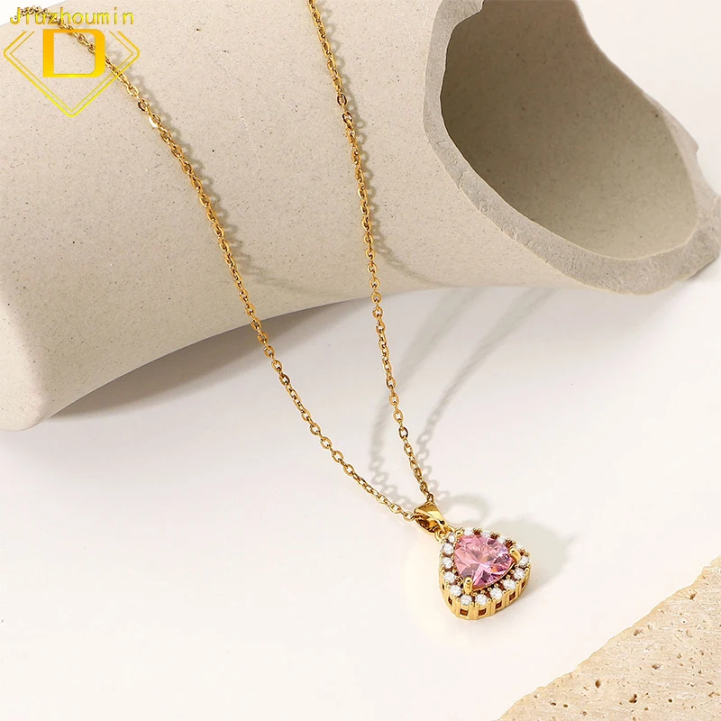 Europe And The United States Fashion Stainless Steel White Micro-Set Zirconia Wrapped Pink Triangle Zirconia Pendant Necklace
Europe And The United States Fashion Stainless Steel White Micro-Set Zirconia Wrapped Pink Triangle Zirconia Pendant Necklace