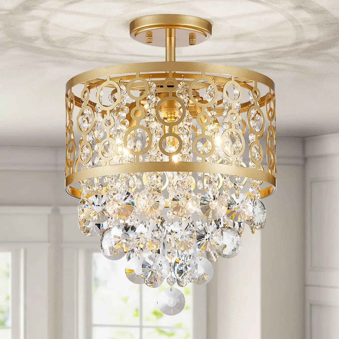 WUZUPS Crystal Drum Chandelier Flushmount Ceiling Light Modern Lighting Fixture for Entry Hallway Kitchen Bathroom Bedroom, H
WUZUPS Crystal Drum Chandelier Flushmount Ceiling Light Modern Lighting Fixture for Entry Hallway Kitchen Bathroom Bedroom, H