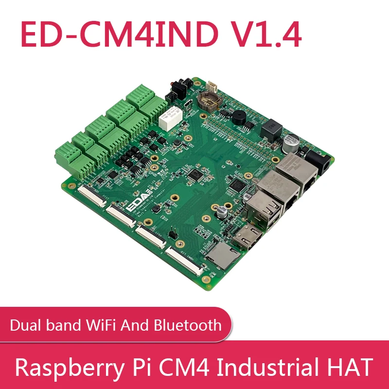 CM4IND V1.4 Industrial Backplane For Raspberry Pi Compute Module CM4 , V14 Expansion Board RS485 Serial Port Dual Network Ports
CM4IND V1.4 Industrial Backplane For Raspberry Pi Compute Module CM4 , V14 Expansion Board RS485 Serial Port Dual Network Ports