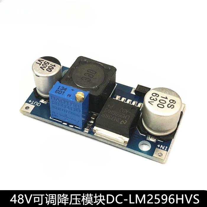LM2596HVS-ADJ adjustable DC-DC buck regulated power supply module wide voltage input range.
LM2596HVS-ADJ adjustable DC-DC buck regulated power supply module wide voltage input range.