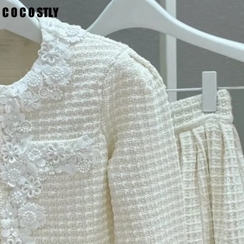 Cocostly 2024 Women's Chic Elegant O Neck Long Sleeved Lace Waffle Short Jacket + Elastic High Waisted Mini Pleated Skirt Female
Cocostly 2024 Women's Chic Elegant O Neck Long Sleeved Lace Waffle Short Jacket + Elastic High Waisted Mini Pleated Skirt Female