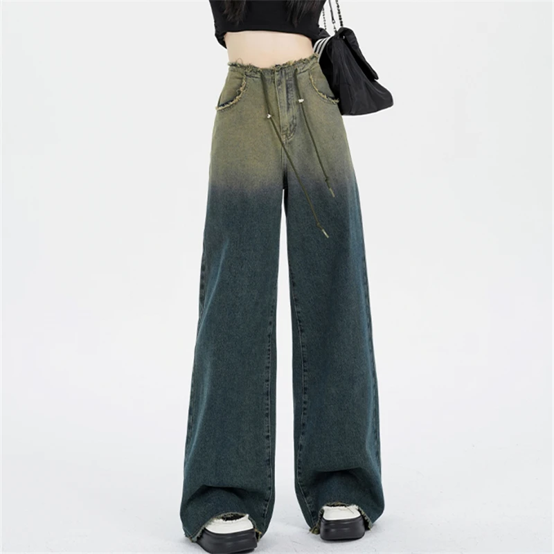 Women's Gradient Tie Dyed Jeans Street Vintage Style Casual American Street Denim Pants Female High Waist Straight Trousers
Women's Gradient Tie Dyed Jeans Street Vintage Style Casual American Street Denim Pants Female High Waist Straight Trousers