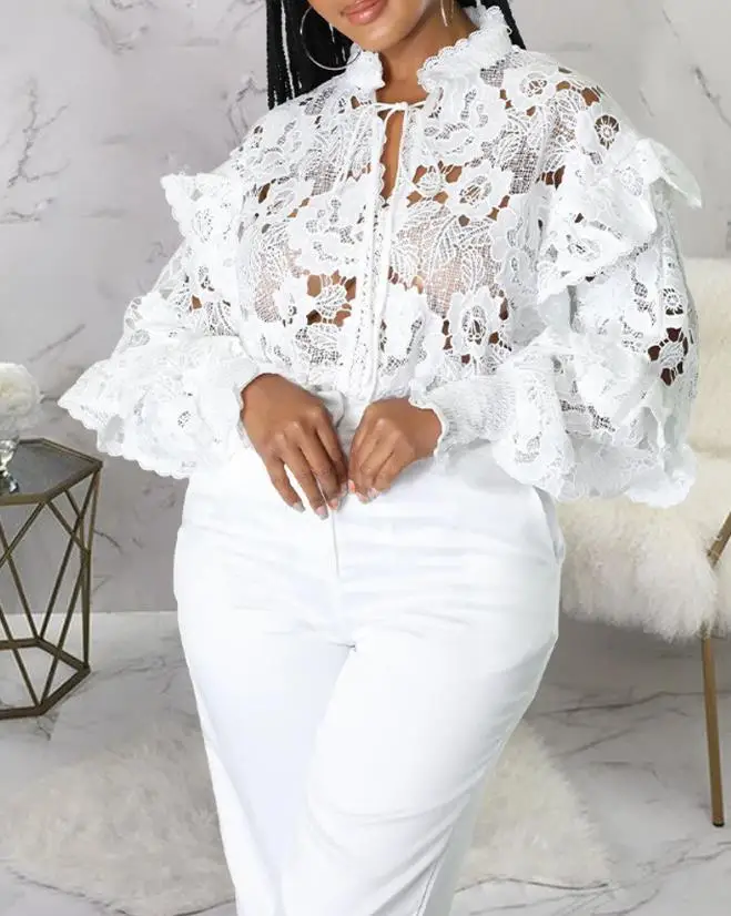Spring Fashion Woman Blouses Shirt 2023 Sexy Lantern Sleeve Crochet Lace Shirt Casual Clothing T-Shirts Pullover Tops
Spring Fashion Woman Blouses Shirt 2023 Sexy Lantern Sleeve Crochet Lace Shirt Casual Clothing T-Shirts Pullover Tops