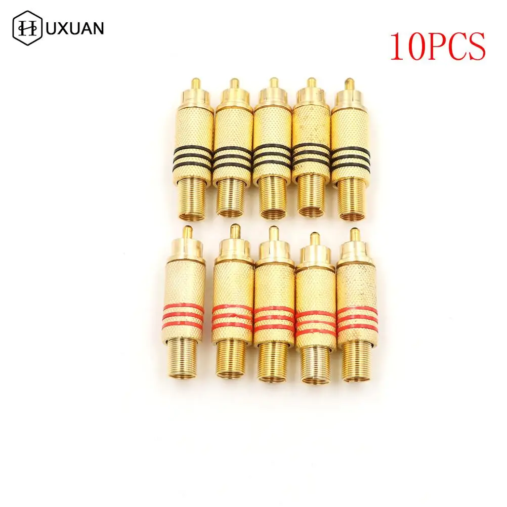 10PCS/Lot RCA Connector Male Jack Plug AV Plugs For PC Audio Vedio Welding DIY Parts Gold Red Black Metal Spring
10PCS/Lot RCA Connector Male Jack Plug AV Plugs For PC Audio Vedio Welding DIY Parts Gold Red Black Metal Spring