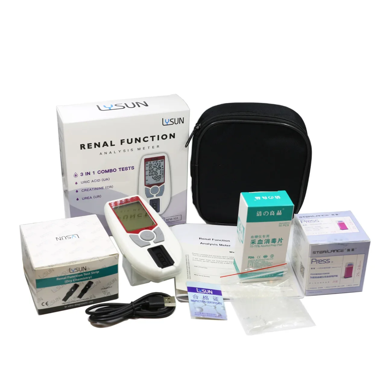 Portable dry biochemical analysis renal function analyzer creatinine uric acid urea 3-in-1
Portable dry biochemical analysis renal function analyzer creatinine uric acid urea 3-in-1