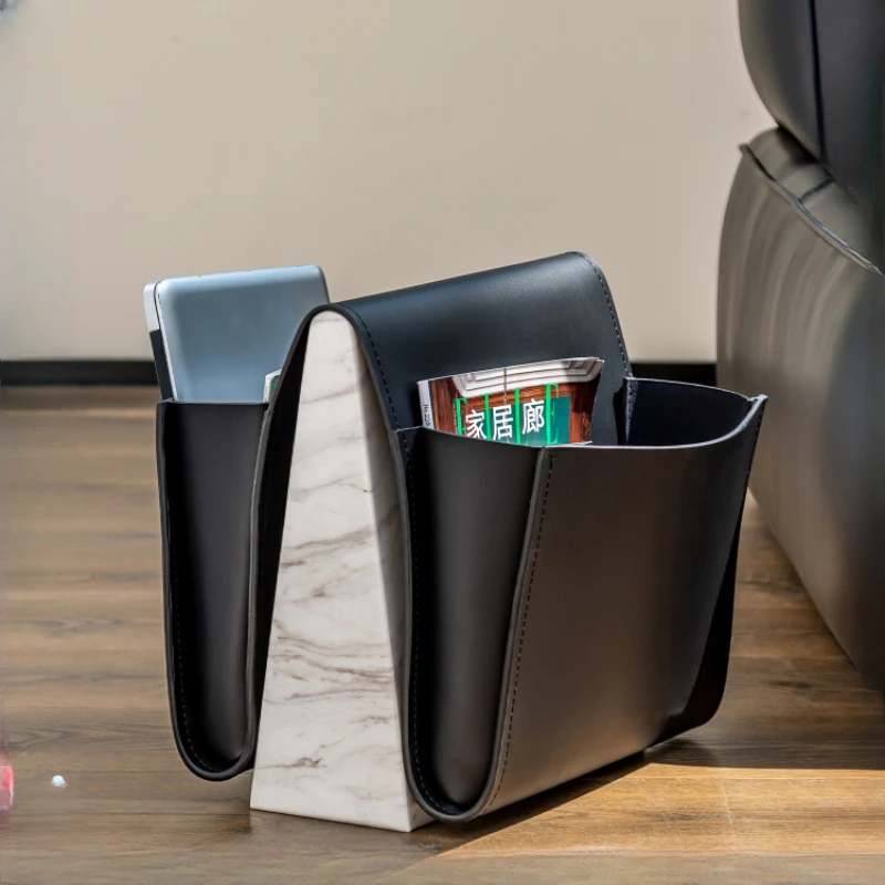 Jazz white marble saddle leather storage pocket magazine landing bookshelf
Jazz white marble saddle leather storage pocket magazine landing bookshelf