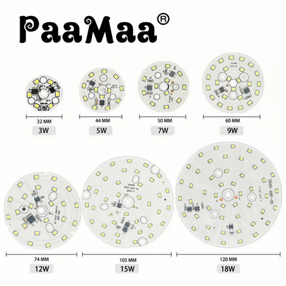 

PaaMaa LED Chip 5W 7W 9W 12W 15W 18W SMD 2835 Light Beads AC 220V-240V DIY For Led Downlight Cold/Warm White Lighting Spotlight