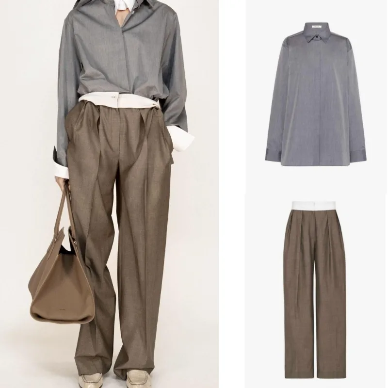 TheR0w *pants Women's Straight Tube Wide Leg Worsted Milla Wool Smoke Pipe Pants High Waist Patchwork Casual Pants Summer
TheR0w *pants Women's Straight Tube Wide Leg Worsted Milla Wool Smoke Pipe Pants High Waist Patchwork Casual Pants Summer