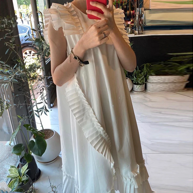 Women Summer Korean Style 2023 Round Neck Elegant White Dress Ladies Solid Color Casual Loose New Fashion Irregular Long Dress
Women Summer Korean Style 2023 Round Neck Elegant White Dress Ladies Solid Color Casual Loose New Fashion Irregular Long Dress