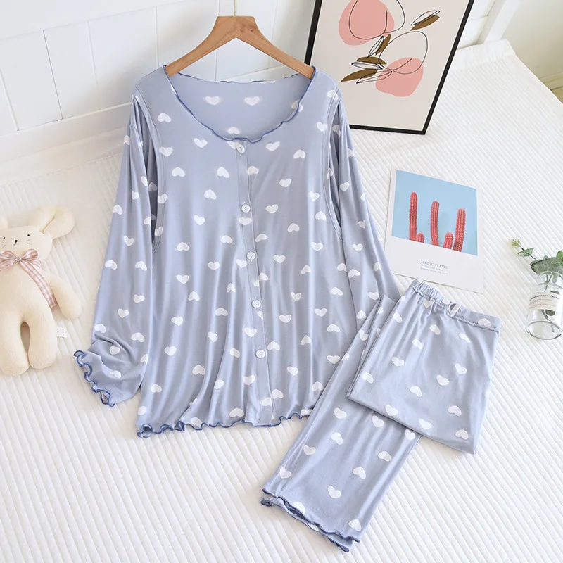 Sweetheart 2PCS Women Pajamas Sets Spring Autumn Sexy O-Neck Pyjamas Suit M-XL Casual Loungewear Sleepwear Nightwear Home Wear
Sweetheart 2PCS Women Pajamas Sets Spring Autumn Sexy O-Neck Pyjamas Suit M-XL Casual Loungewear Sleepwear Nightwear Home Wear