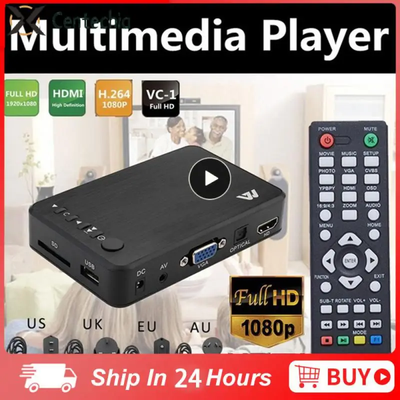 

Ultra Media Player For Car TV SD MMC RMVB MP3 USB External HDD U Disk MultiMedia Media Player Box With VGA SD MKV H.265