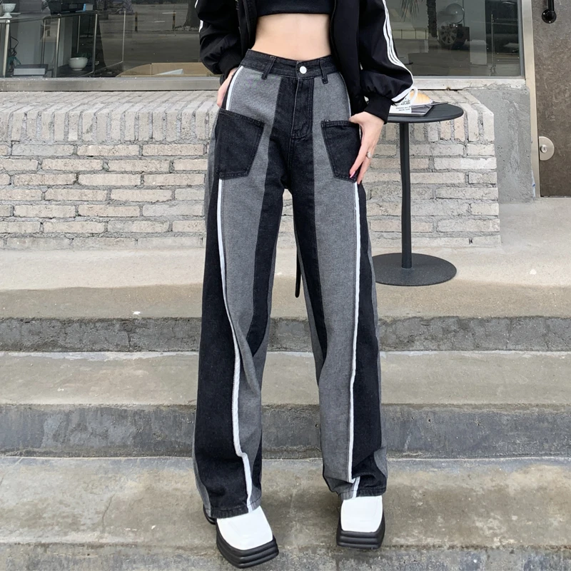 Girl Contrast Stitching Boyfriend Slouchy Baggy Jeans Women Casual Y2k Wide Leg Denim Pants Female Fur-lined Streetwear Trousers
Girl Contrast Stitching Boyfriend Slouchy Baggy Jeans Women Casual Y2k Wide Leg Denim Pants Female Fur-lined Streetwear Trousers