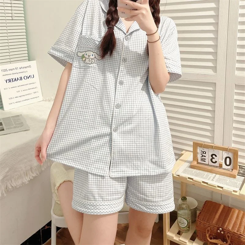 Women's Pajamas Summer Thin Short Sleeve Pajama Shorts Loose Cute Two Piece Outfits For Women Kawaii Clothing Sets Harajuku
Women's Pajamas Summer Thin Short Sleeve Pajama Shorts Loose Cute Two Piece Outfits For Women Kawaii Clothing Sets Harajuku