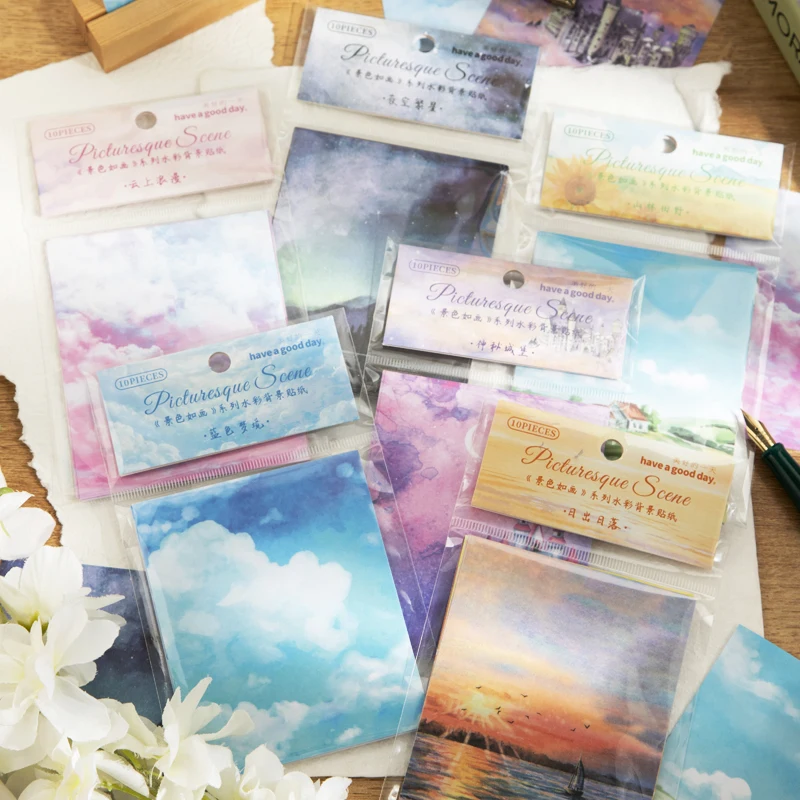 30 packs wholesale landscape scenery Stickers watercolor literary colorful beautiful decoration scrapbooking 6 Choices
30 packs wholesale landscape scenery Stickers watercolor literary colorful beautiful decoration scrapbooking 6 Choices