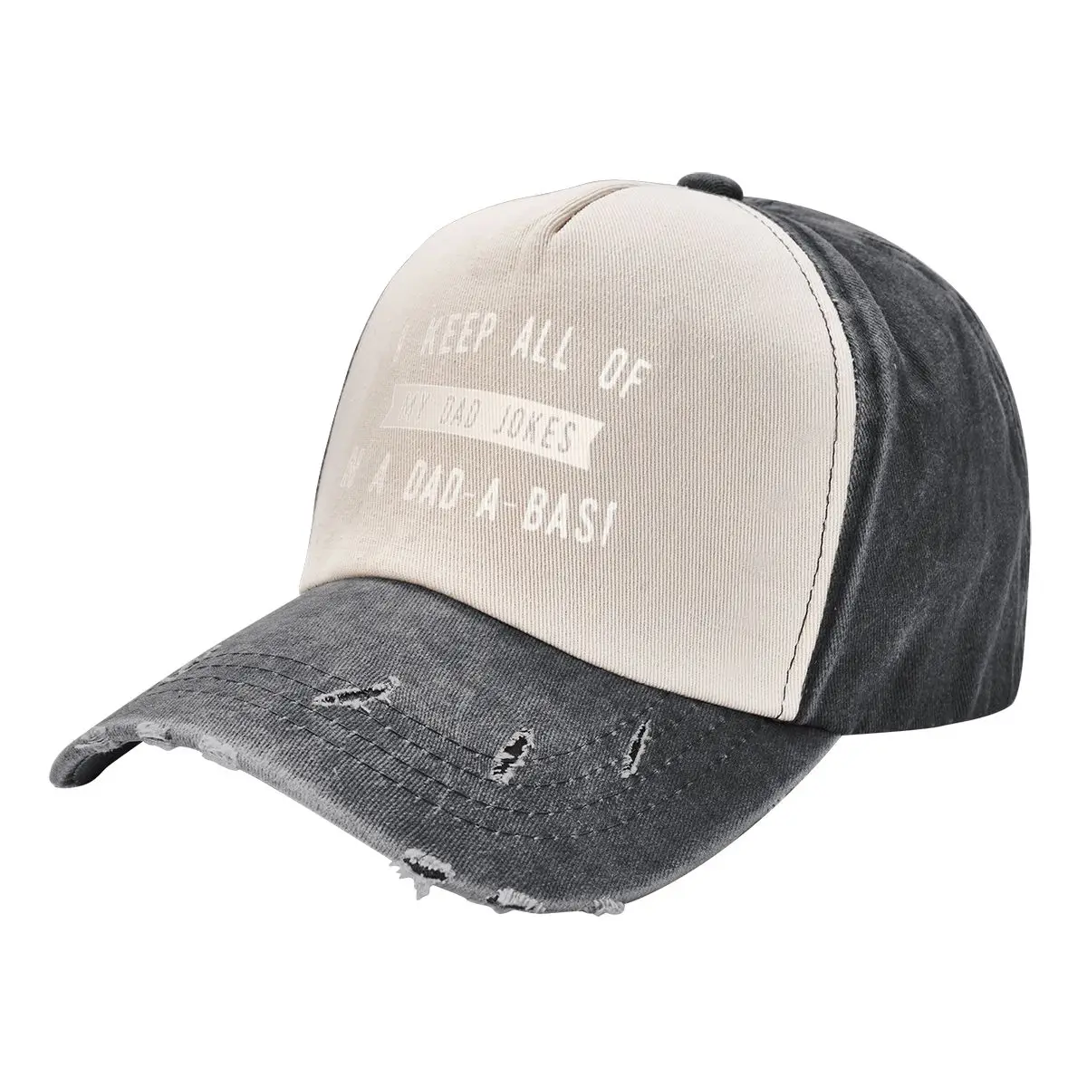 

I Keep All of my Jokes in a Dad-a-base - Funny Fathers Day Dad Joke Baseball Cap Beach Bag tea Hat Men's Women's