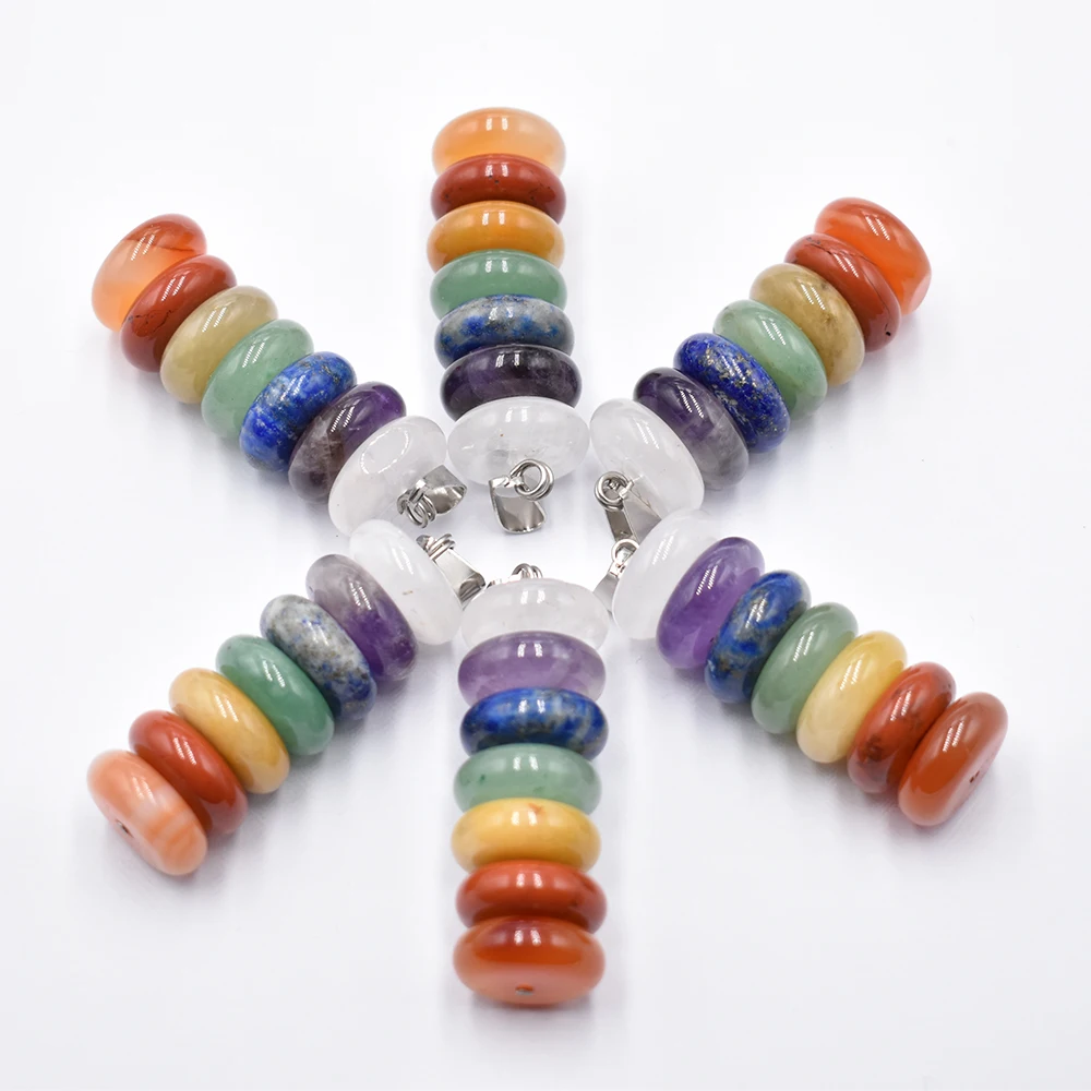 Wholesale 6pcs/lot Fashion Natural Stone 7 Chakras beads Pendulum Dowsing Pendants for Men Women necklace Jewelry gift
Wholesale 6pcs/lot Fashion Natural Stone 7 Chakras beads Pendulum Dowsing Pendants for Men Women necklace Jewelry gift