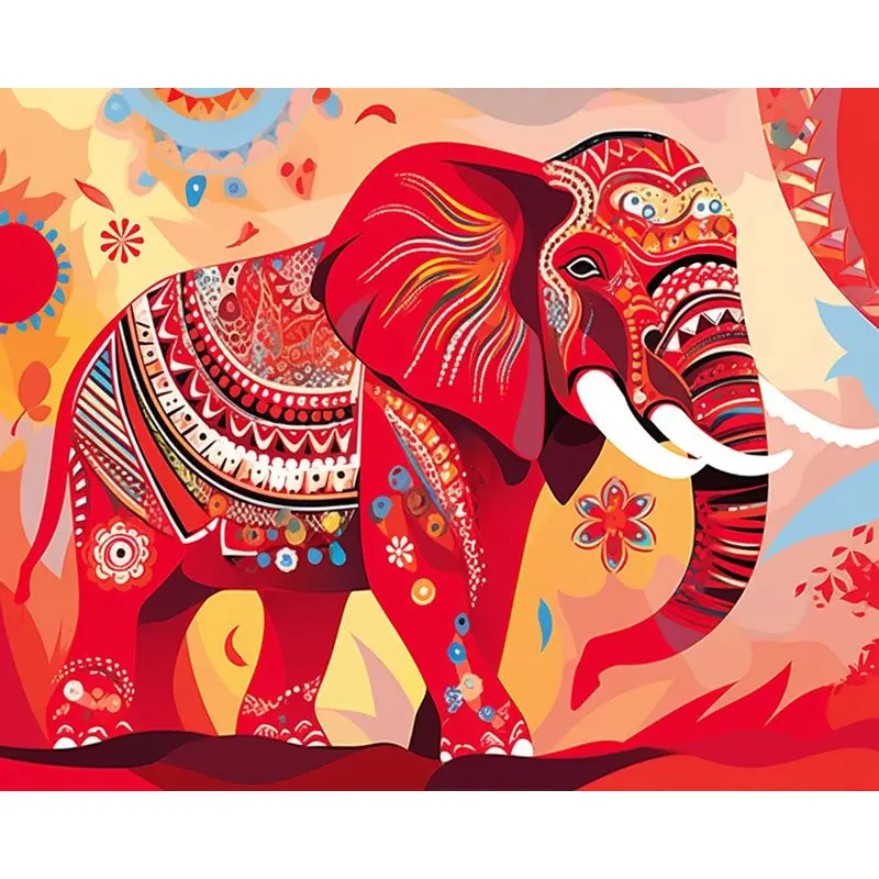 

GATYZTORY Paint By Numbers For Adults Kits Elephant DIY HandPainted Gift Animal Picture Wall Art Oil Painting For Home Wall Deco