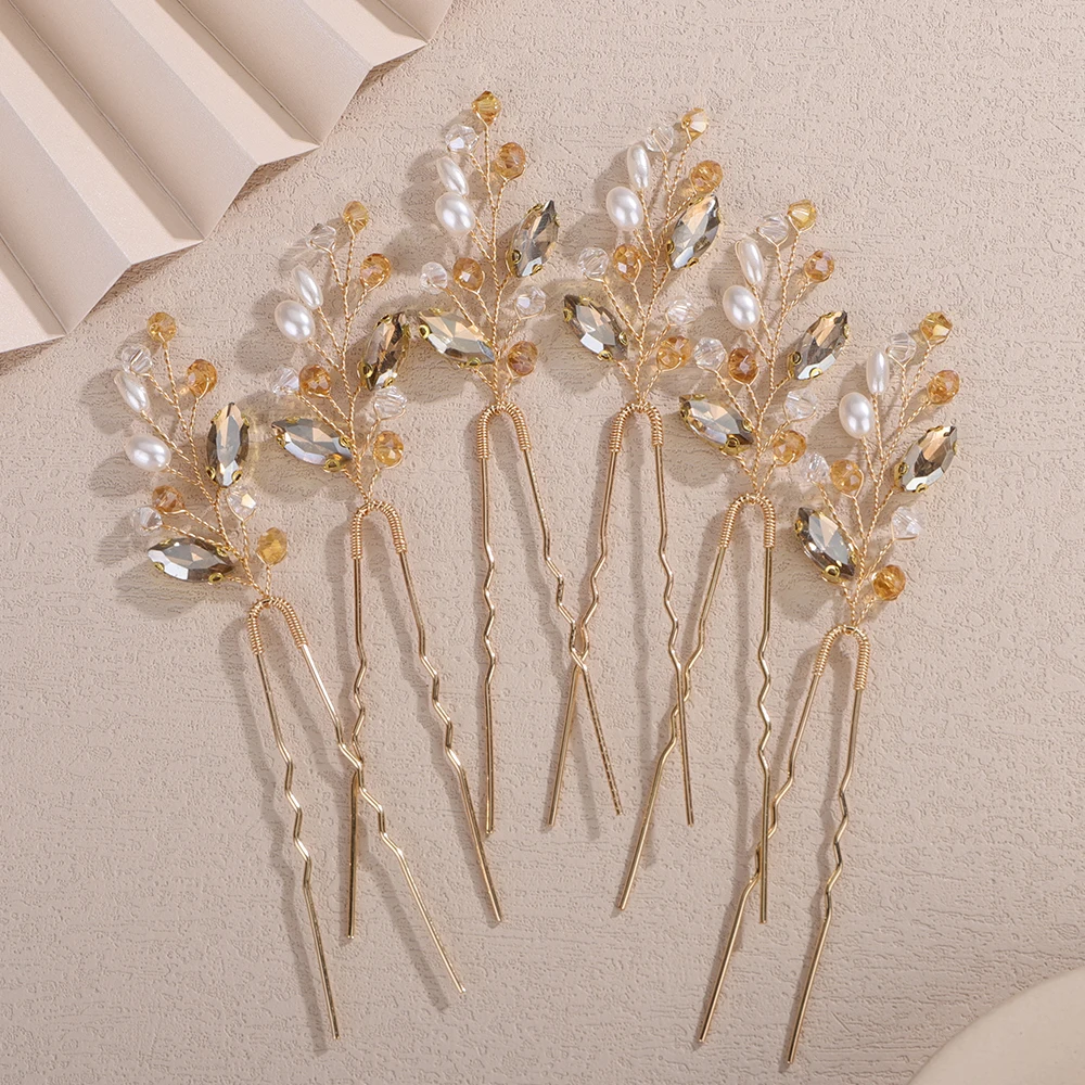 6PCS Crystal Wedding Hair Accessories Pearl Rhinestone Hair Pins for Women Bridal Headpiece 10Color Bride Party Hairpins Jewelry 27 S6aa27963784844268df020b543ddbb0aK