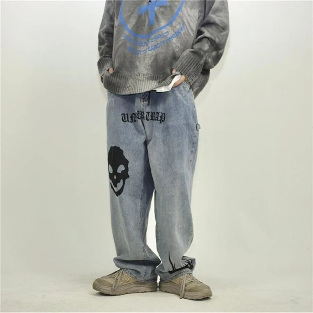 Skull Men Jeans High Street Hip Hop Print Loose Oversize Wide Leg Jeans Unisex Japanese Grafitti Casual Letter Straight
Skull Men Jeans High Street Hip Hop Print Loose Oversize Wide Leg Jeans Unisex Japanese Grafitti Casual Letter Straight