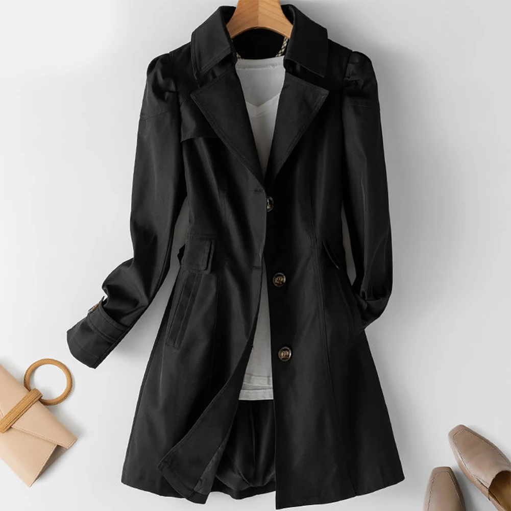 Woman Autumn Windbreaker Long Sleeve Slim Fitting Trench Overcoat Single-Breasted Mid-Long Coat Jacket Korean Ladies Trench
Woman Autumn Windbreaker Long Sleeve Slim Fitting Trench Overcoat Single-Breasted Mid-Long Coat Jacket Korean Ladies Trench