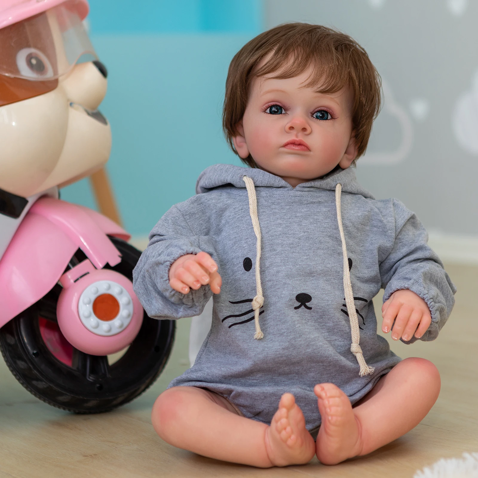 60 CM 3D-Paint Skin Soft Silicone Reborn Baby Doll Tutti Boy Toddler Realistic Art Doll With Vascular Vein Dress Up Toy 
60 CM 3D-Paint Skin Soft Silicone Reborn Baby Doll Tutti Boy Toddler Realistic Art Doll With Vascular Vein Dress Up Toy