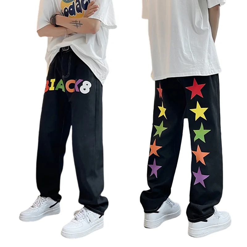 Printed Black Jeans Men Hip Hop Baggy Denim Trousers New Fashion Straight Pants Spring Summer Man Bottoms Y2k Clothes Streetwear
Printed Black Jeans Men Hip Hop Baggy Denim Trousers New Fashion Straight Pants Spring Summer Man Bottoms Y2k Clothes Streetwear