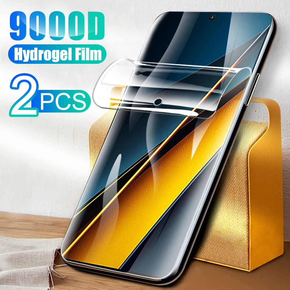 

2pcs Clear soft film For Xiaomi Poco X6 Pro Full glue cover hydrogel film pocophone X6pro X 6pro protective Film 6.67 inches