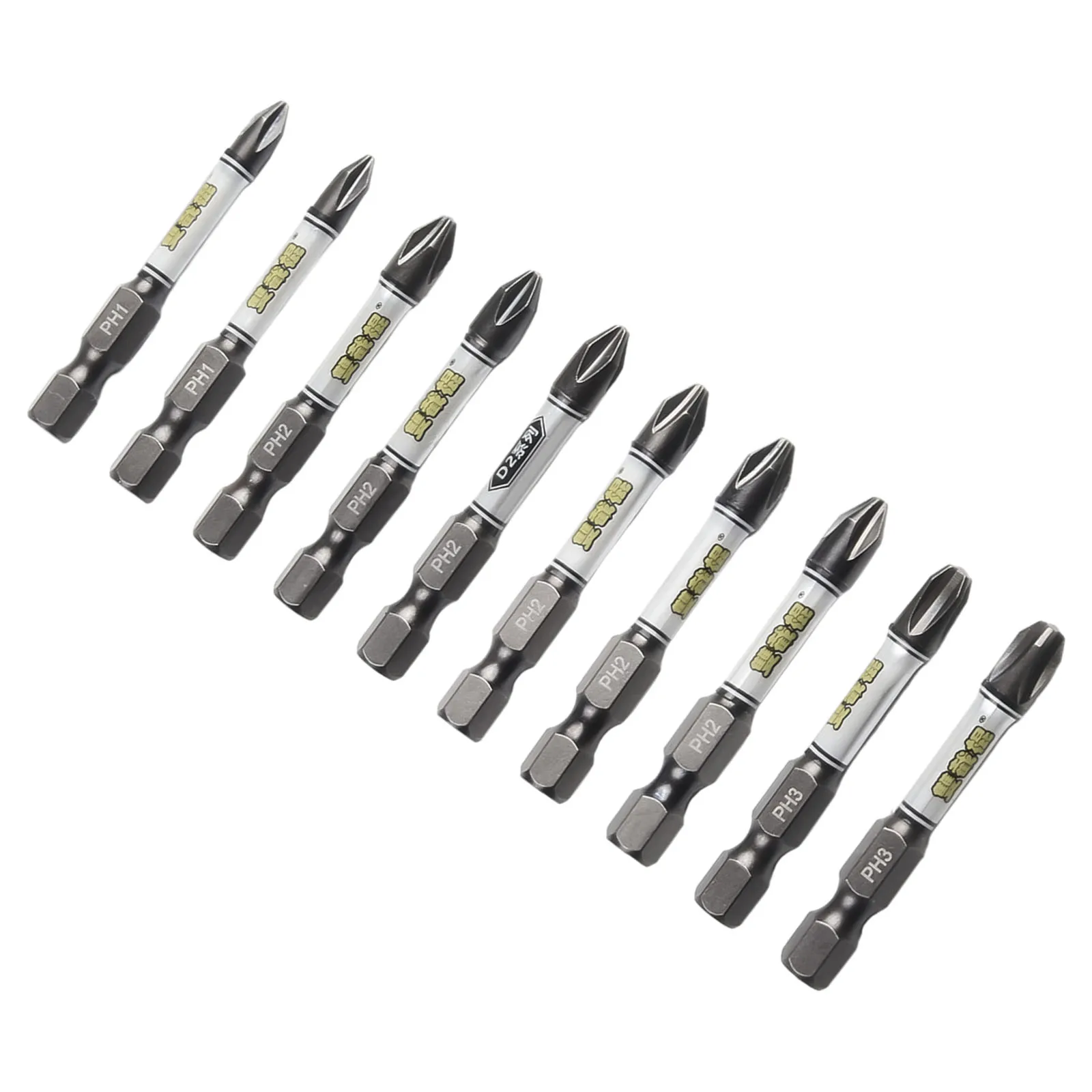 

10Pcs 50mm PH1 PH2 PH3 Hex Cross Plum Blossom Screwdriver With 10 Holes Bit Holder For Pneumatic Screwdrivers Power Tool Part