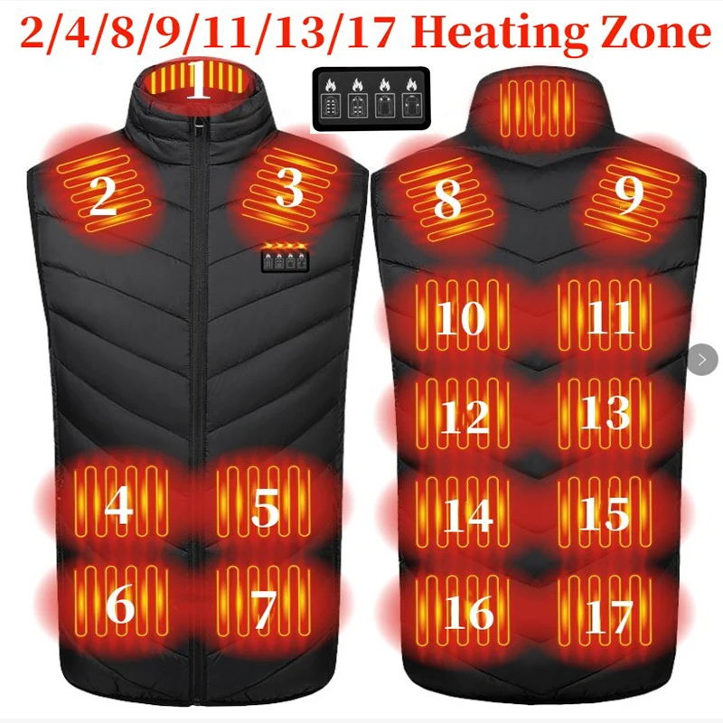 

Heated vest Jacket Fashion Men Women Coat Intelligent USB Electric Heating Thermal Warm Clothes Winter Heated Vest Warm Jackets