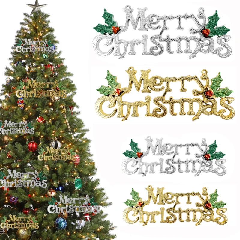 

Christmas Letters Pendant Plastic Merry Christmas Sign Three-dimensional Letter Door Listing Party Christmas Tree Ornaments