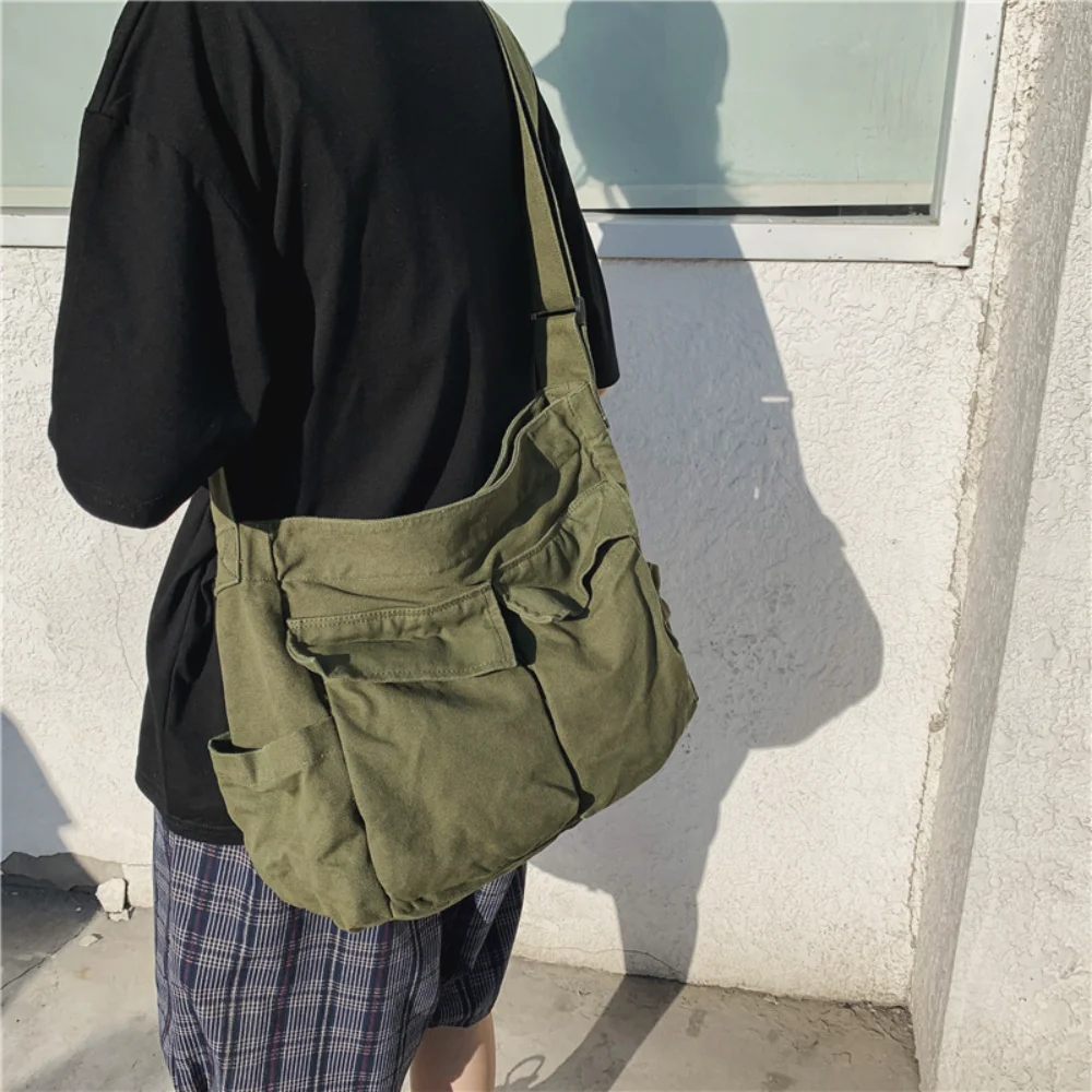 Vintage Canvas Crossbody Bags Women Designer Multi-pocket Street Shoulder Handbag Large Capacity Casual Versatile Messenger Bags
Vintage Canvas Crossbody Bags Women Designer Multi-pocket Street Shoulder Handbag Large Capacity Casual Versatile Messenger Bags