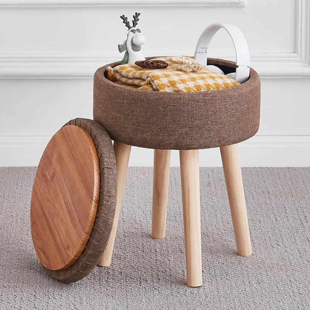 Mxfurhawa Storage Ottoman Linen Round Vanity Stool Tray Top Modern Foot Stool with Wood Legs Multifunctional Upholstered Foot
Mxfurhawa Storage Ottoman Linen Round Vanity Stool Tray Top Modern Foot Stool with Wood Legs Multifunctional Upholstered Foot