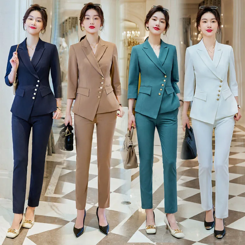 Half Sleeve Two-Piece Set Commute Slim-Fit Business Wear White Collar Work Uniforms Beautician Formal Wear Hotel Manager Wear
Half Sleeve Two-Piece Set Commute Slim-Fit Business Wear White Collar Work Uniforms Beautician Formal Wear Hotel Manager Wear