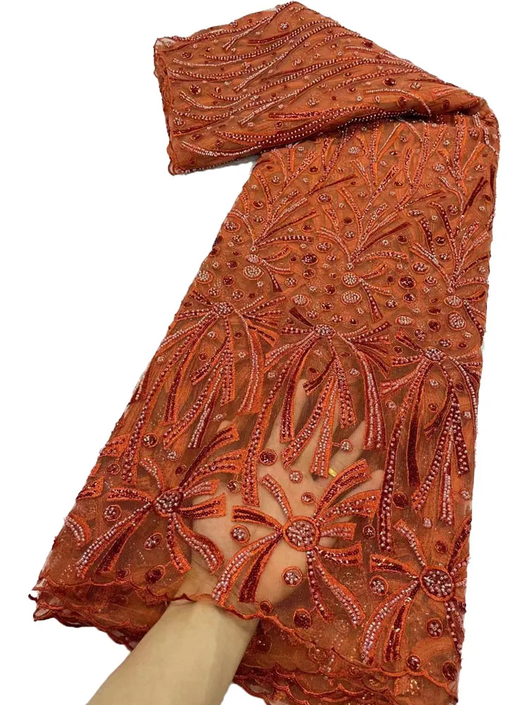 Latest Burnt Orange Tulle Lace Fabric Embroidery Fabrics Beaded African Lace Fabric 2023 High Quality French for Dress YY206
Latest Burnt Orange Tulle Lace Fabric Embroidery Fabrics Beaded African Lace Fabric 2023 High Quality French for Dress YY206