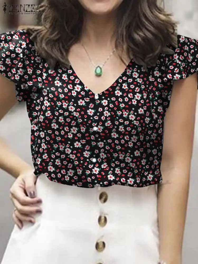 Bohemian Printed Blouse ZANZEA Summer Short Sleeve Tops Women Elegant OL Work Shirt Casual Holiday Blusas Femme Beach Mujer 2024
Bohemian Printed Blouse ZANZEA Summer Short Sleeve Tops Women Elegant OL Work Shirt Casual Holiday Blusas Femme Beach Mujer 2024