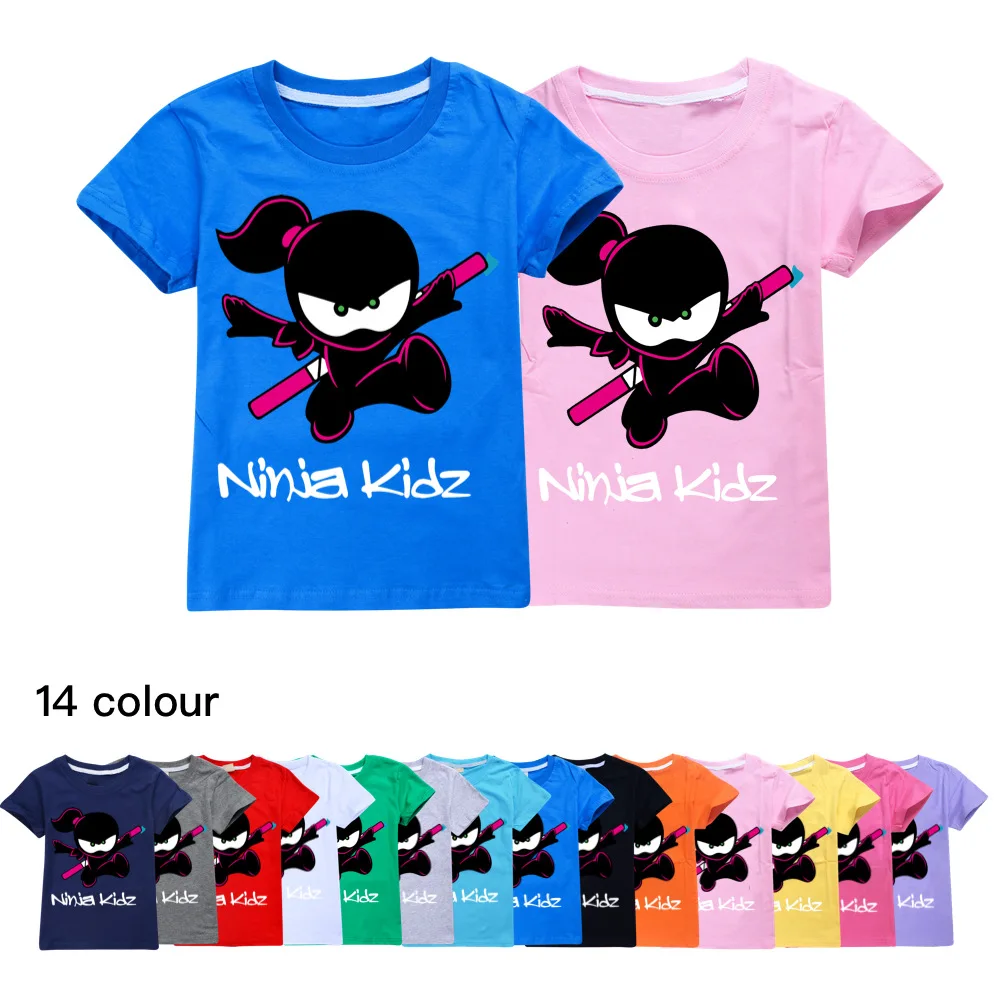 

2024 Hot Sold NINJA KIDZ Toddler Summer T-shirt Teenage Girls Clothing Cotton Boys Boutique Kids Tees O-Neck Children Tops