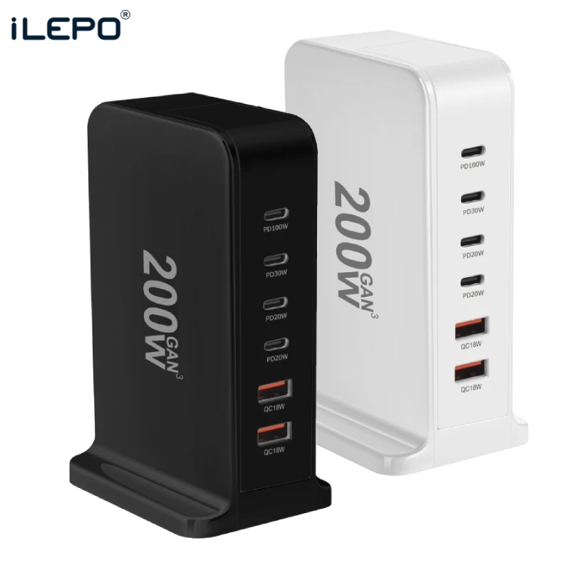 200W Desktop GaN Charger 6-port USB Type C PD Charger Fast Charge 3.0 USB Type C Fast Charger Mobile USB Charger
200W Desktop GaN Charger 6-port USB Type C PD Charger Fast Charge 3.0 USB Type C Fast Charger Mobile USB Charger