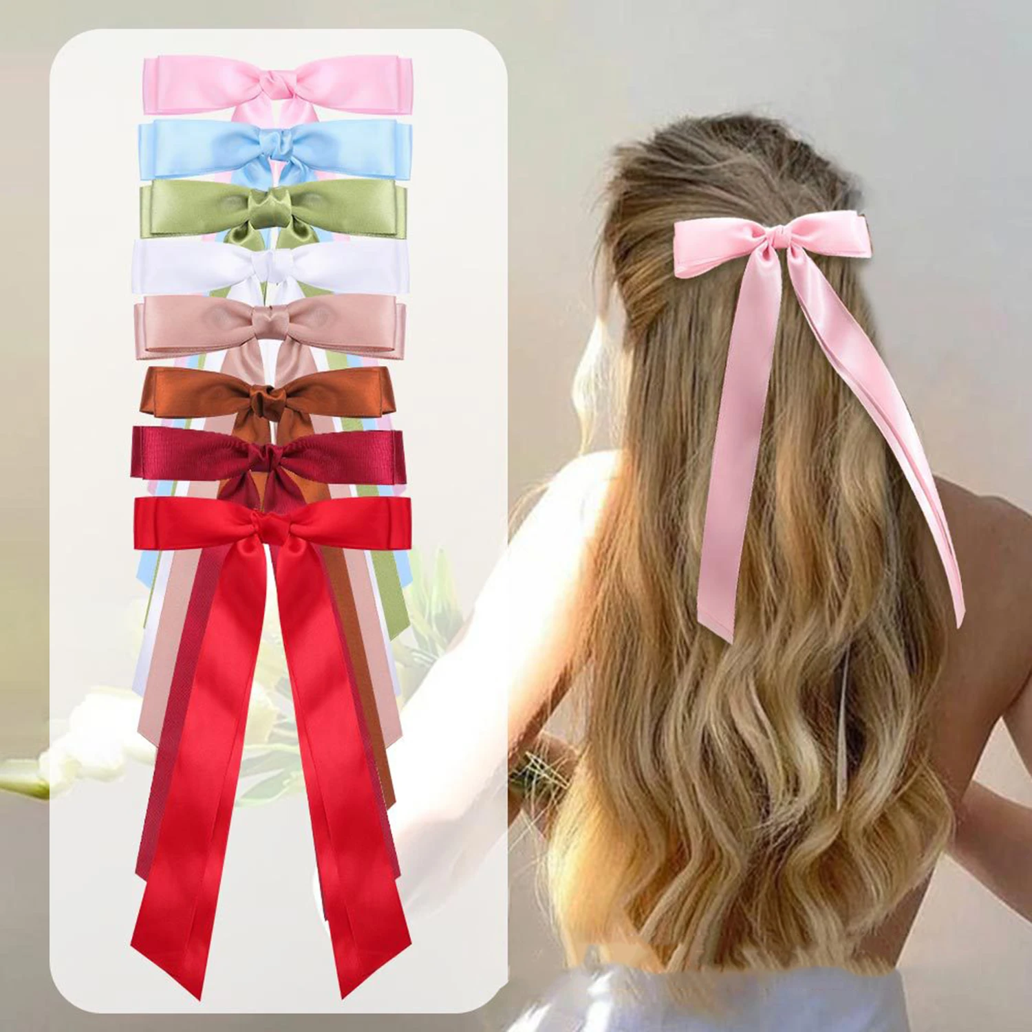 Solid Color Big Bow Hairpins For Girl Popular Hair Clip For Women Sweet Two-layer Long Ribbon Hairgrip Hair Accessories
Solid Color Big Bow Hairpins For Girl Popular Hair Clip For Women Sweet Two-layer Long Ribbon Hairgrip Hair Accessories