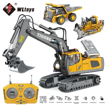 WLtoys 합금 2.4G Rc 자동차/굴삭기/덤프 트럭/불도저 11 채널 Led 조명 엔지니어링 자동차, 어린이 전기 장난감
