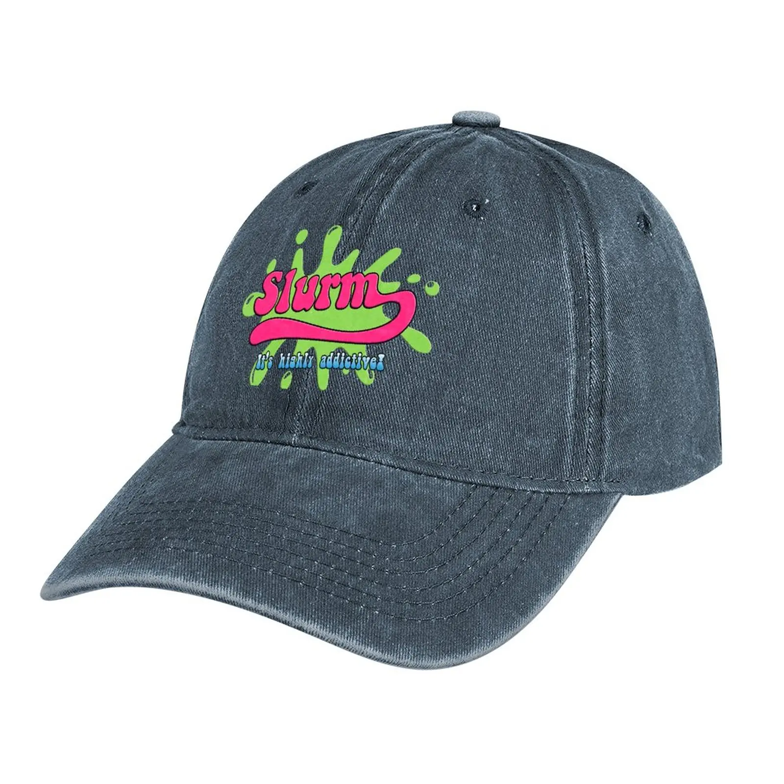 

slurm - highly addictive(distressed) Cowboy Hat hard hat Golf Cap Big Size Hat Ball Cap Women's Beach Outlet Men's