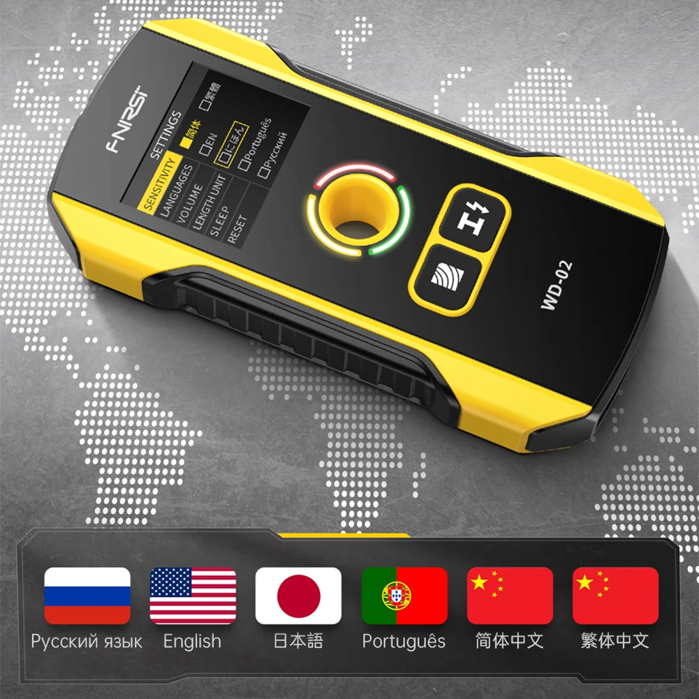 WD-02 Metal Finder Wall Scanner Detector 5 In 1 USB Rechargeable with Positioning Hole for AC Live Wires Metal Wood Stud Detecto
WD-02 Metal Finder Wall Scanner Detector 5 In 1 USB Rechargeable with Positioning Hole for AC Live Wires Metal Wood Stud Detecto