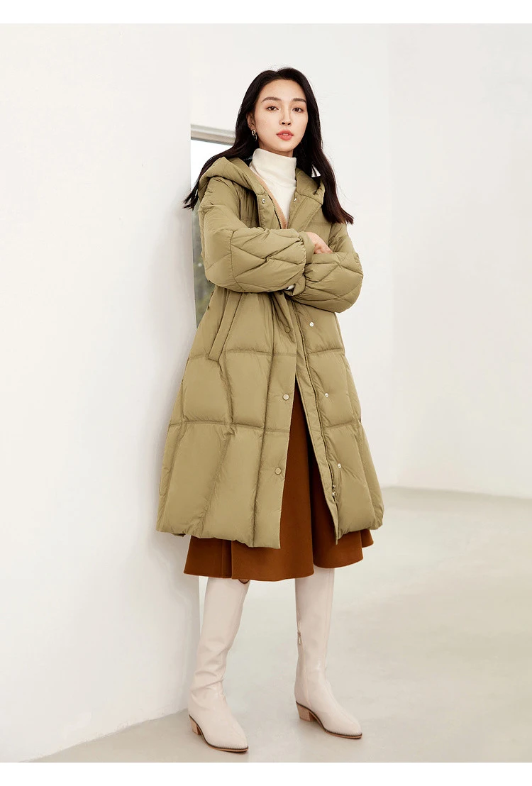 SENTUBILA Women's Winter Puffer Down Jacket Women 2024 Hooded Lantern Sleeve Windproof Mid-Length Down Coats Ladies W44Y58448X SENTUBILA Women's Winter Puffer Down Jacket Women 2024 Hooded Lantern Sleeve Windproof Mid-Length Down Coats Ladies W44Y58448X