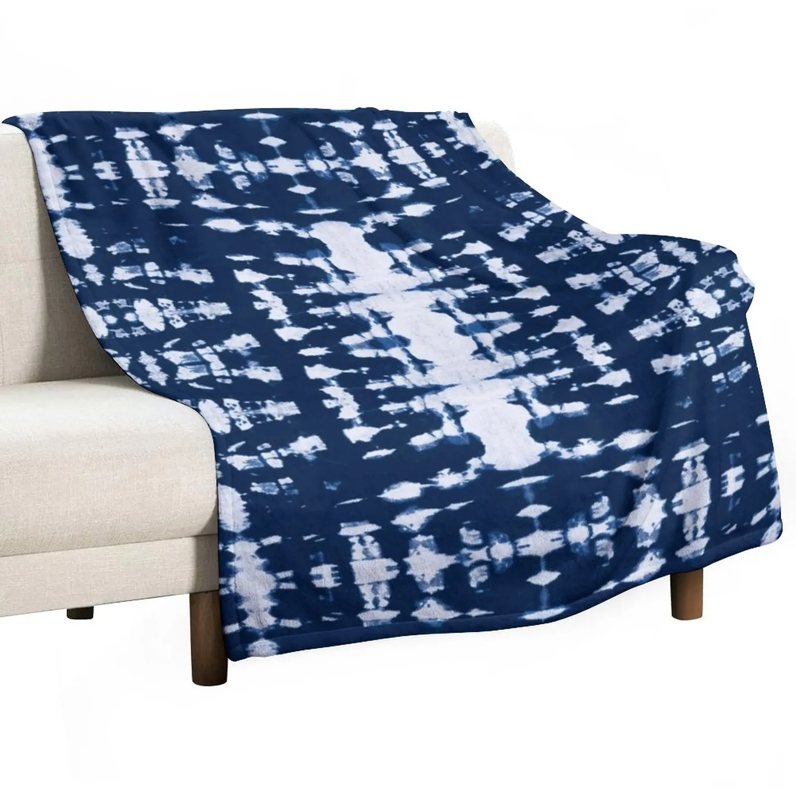 

Kumo Indigo Shibori Throw Blanket blankets and blankets Vintage Blanket Bed linens