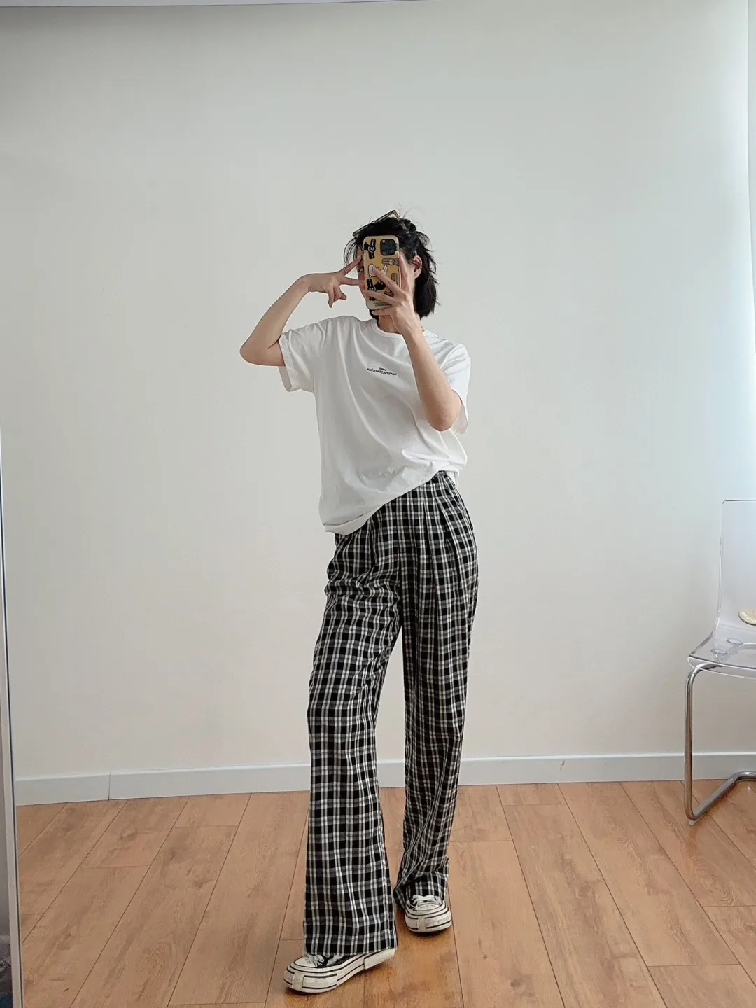2024 Spring/Summer New Women's Wear Casual Classic Black and White Lattice Pattern Trousers 0409 
2024 Spring/Summer New Women's Wear Casual Classic Black and White Lattice Pattern Trousers 0409