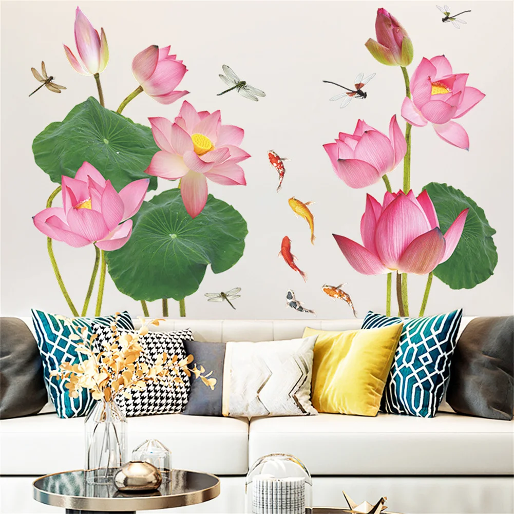 Chinese Style Lotus Dragonfly Wall Stickers Self Adhesive Living Room Background Bedroom Home Decor Removable Art Wall Sticker
Chinese Style Lotus Dragonfly Wall Stickers Self Adhesive Living Room Background Bedroom Home Decor Removable Art Wall Sticker